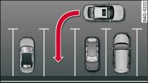 Diagram: Parking perpendicular to the roadside